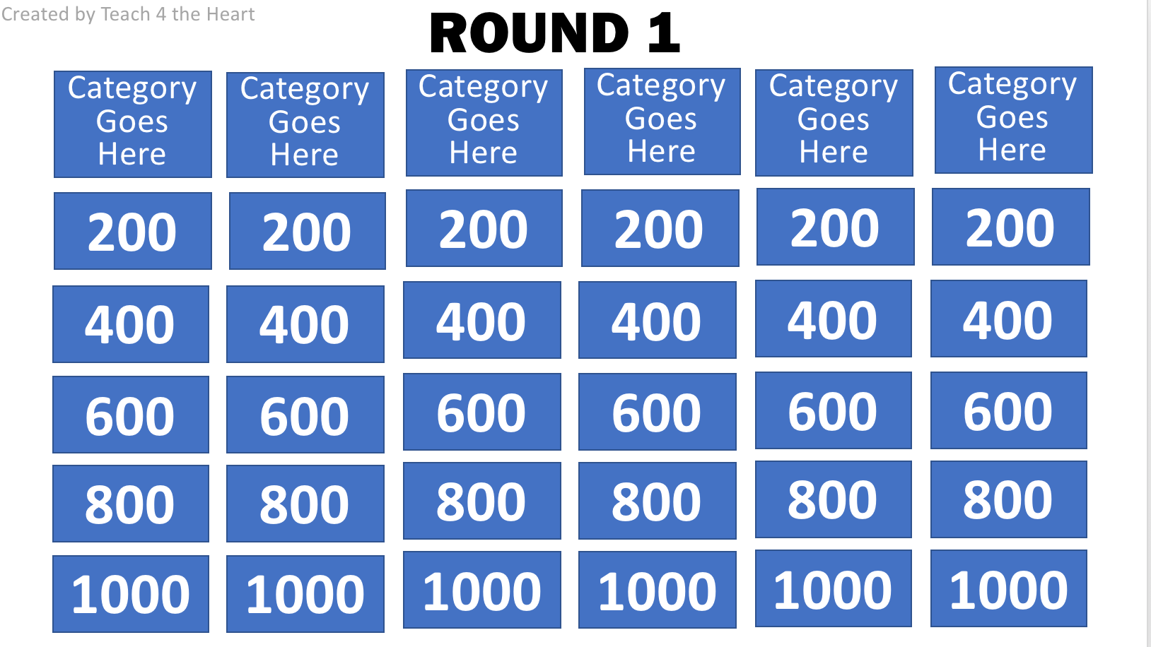 jeopardy game for school review